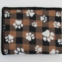  Brown Paw Print Pet Blanket, 30" x 36"