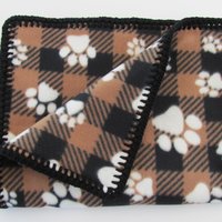  Brown Paw Print Pet Blanket, 30" x 36"