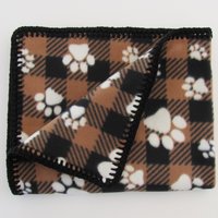  Brown Paw Print Pet Blanket, 30" x 36"