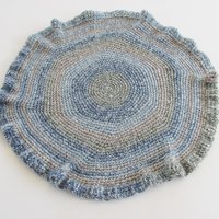 Crocheted Pet Sleeping Mat, Blue Multi