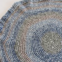 Crocheted Pet Sleeping Mat, Blue Multi