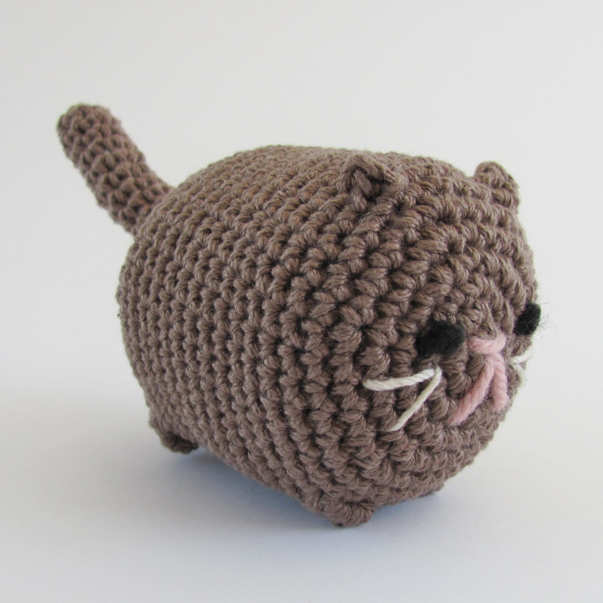 Crocheted Cotton Squeaky Dog Toy Cat Plush for Small Dogs, Made in USA
